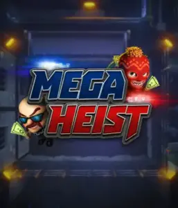 Enter the exciting world of the Mega Heist game by Relax Gaming, featuring quirky characters ready to undertake a bank heist. This graphic portrays the excitement of the heist with its striking logo and a shadowy vault backdrop. Perfect for fans of heist movies, delivering a thrilling gaming experience. 